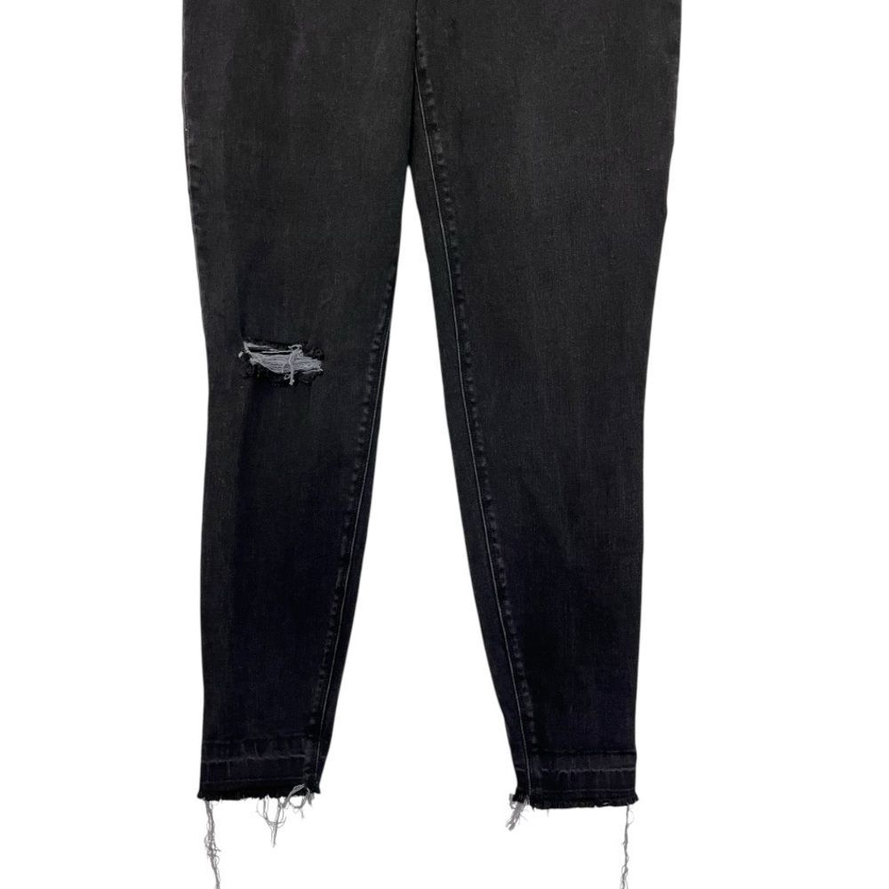 SPANX | Black Skinny Jeans Legging Pull On Stretchy Raw Hem L - Picture 5 of 9